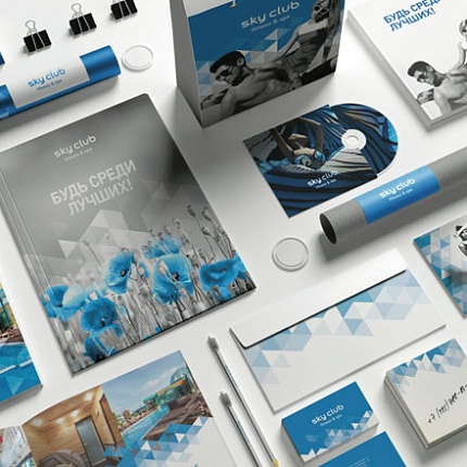 Logo and corporate identity for SKY CLUB fitness club